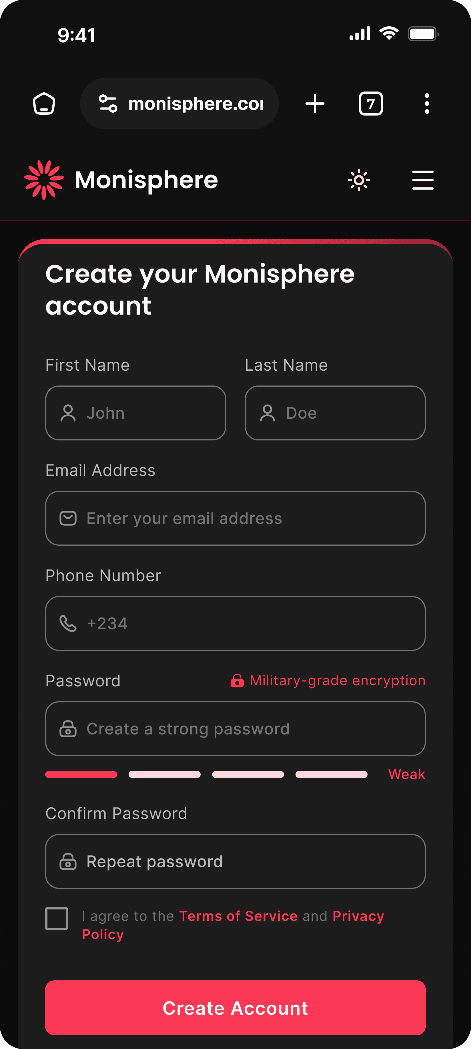 Create Account