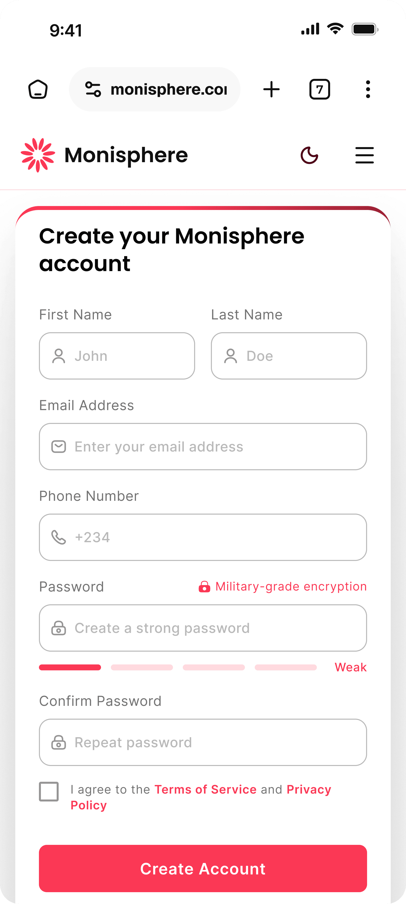 Create Account